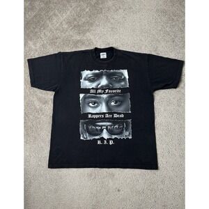 Vintage Mens Tshirt 90s SHAKA  All My Fatorit Rappers Are R.I.P, Tupac Size XXL
